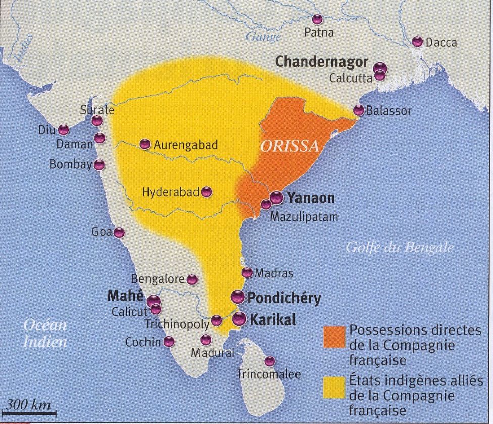 Французская Индия на 1755 год.