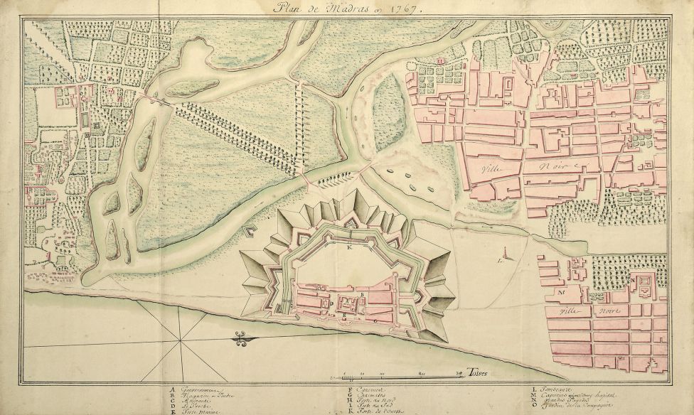 План Мадраса со всеми укреплениями