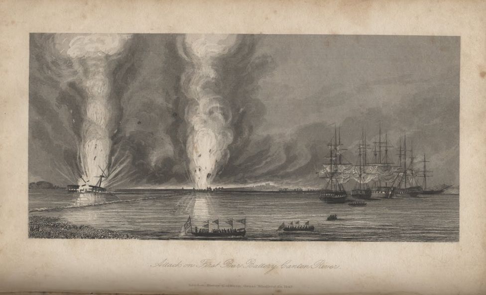 Обстрел англичанами китайских батарей