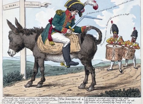 Ссылка Наполеона на Эльбу. Английская карикатура 1814 года