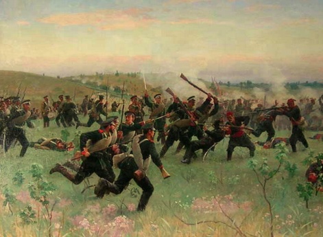 Штыковой бой полков русской гвардии с турецкой пехотой на Систовских высотах 14 июня 1877 года