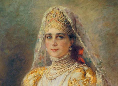 Портрет княгини Зинаиды Николаевны Юсуповой в русском костюме