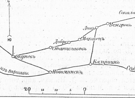 Район сражения 5 февраля 1831 года у селения Добре