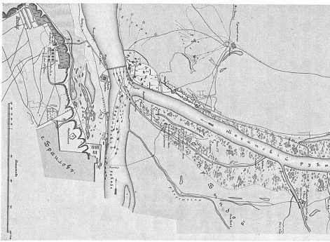 Схема укреплений русской армии на левом берегу Дуная ниже соединения Мачинского и Браиловского рукавов