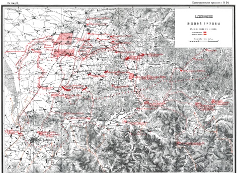 Расположение южной группы с 26 июня по 10 июля 1904 года
