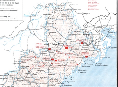 Расположение Корейского отряда 12 июля 1905 года