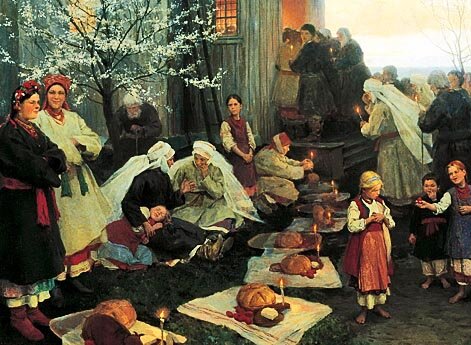 Пасхальная заутреня в Малороссии
