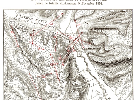 Поле сражения при Инкермане 24 октября 1854 года
