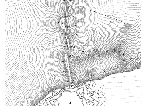 Порт и крепостеь при Рогервике по проекту 1723 года. Детальный план крепостных оград