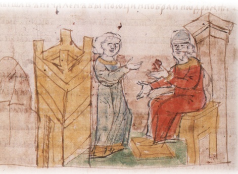 Получение Ярославом Владимировичем в Новгороде известия от княжны Предславы Владимировны о смерти отца, убийстве братьев и вокняжении в Киеве Святополка Владимировича.