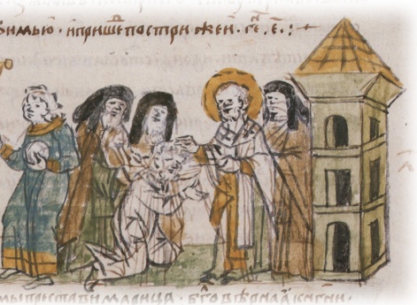 Прошение заключенного в поруб Игоря Ольговича о постриге; пострижение Игоря епископом Евфимием Переяславским.