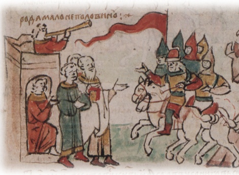 Возвращение из похода на половцев Всеволода Юрьевича Владимирского и торжественная встреча его жителями города.