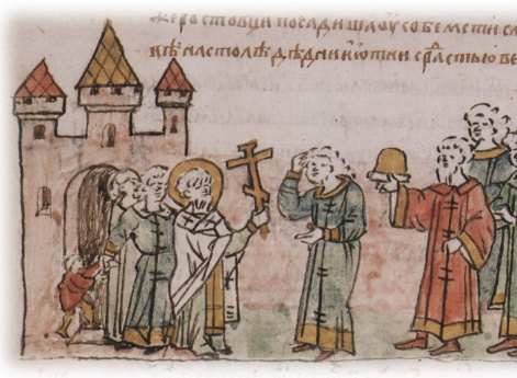 Встреча владимирцами Мстислава Ростиславича и Ярополка Ростиславича под стенами города.