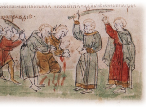 Расправа населения с волхвами по приказанию Яна Вышатича.