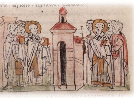 Освящение собора Архангела Михаила, заложенного в Выдубицком монастыре Всеволодом Ярославичем Киевским еще в 1070 году.