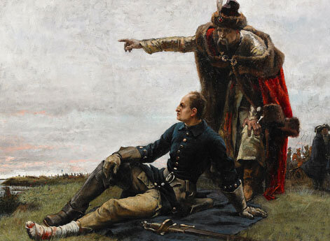 Карл XII и гетман Мазепа на берегу Днепра