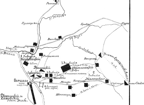 Расположение польской армии в начале кампании