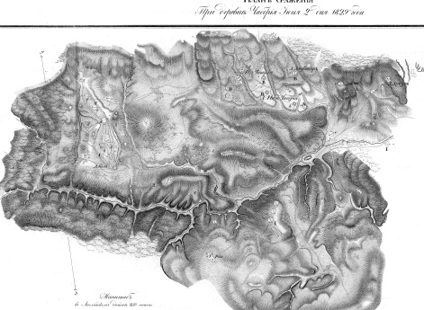 Карта: Сражение при деревне Чабория 2 июня 1829 года.