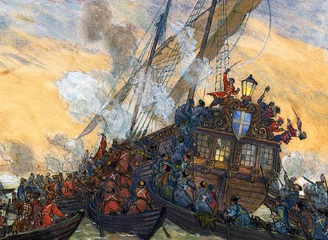 Морской бой со шведами у острова Котлин. 1656 год.