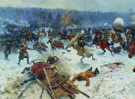 Атака шведов ярославскими драгунами у деревни Эрестфер 29 декабря 1701 года