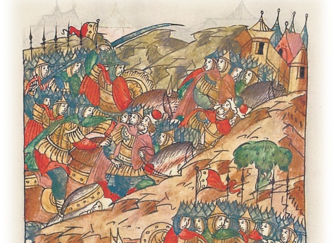 Половцы воюют на Руси и убивают двух богатырей, Андрея Жирославича и его брата Шварна, за Переяславлем. Их племянника, также Шварна, берут в плен вместе со множеством других людей.