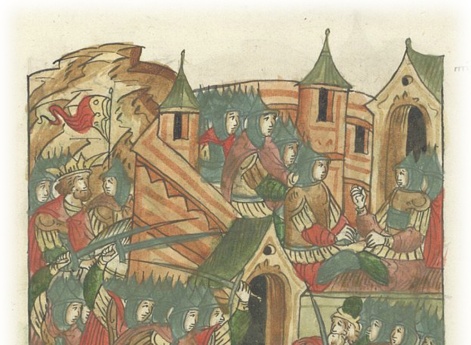 Татары побеждают в битве за Киев и располагаются на городских стенах.