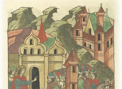 Великий князь Дмитрий Иванович, заключив мир с новгородцами, отпускает к ним их боярина Василия Даниловича с сыном Иваном и посылает своих наместников.