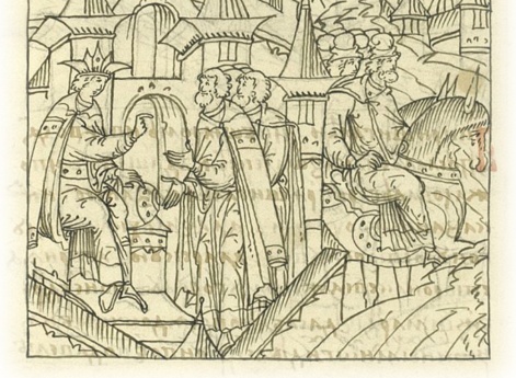 Царь Иван Васильевич отпускает казанского посла Енбарса.