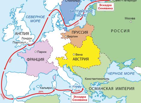 Война Третьей антифранцузской коалиции 1805 г. Поход эскадры Сенявина в Адриатическое море в 1805 г.