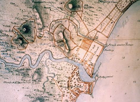 Карта развития города Сингапур, 1825 год