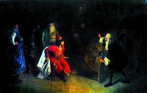 Голландец Франц Тиммерман учит Петра математике и геометрии